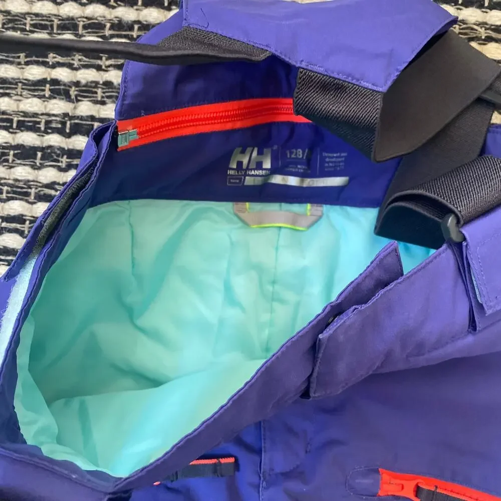 🌿Helly Hansen Kids Blue Black Bib Ski Pants 128/8